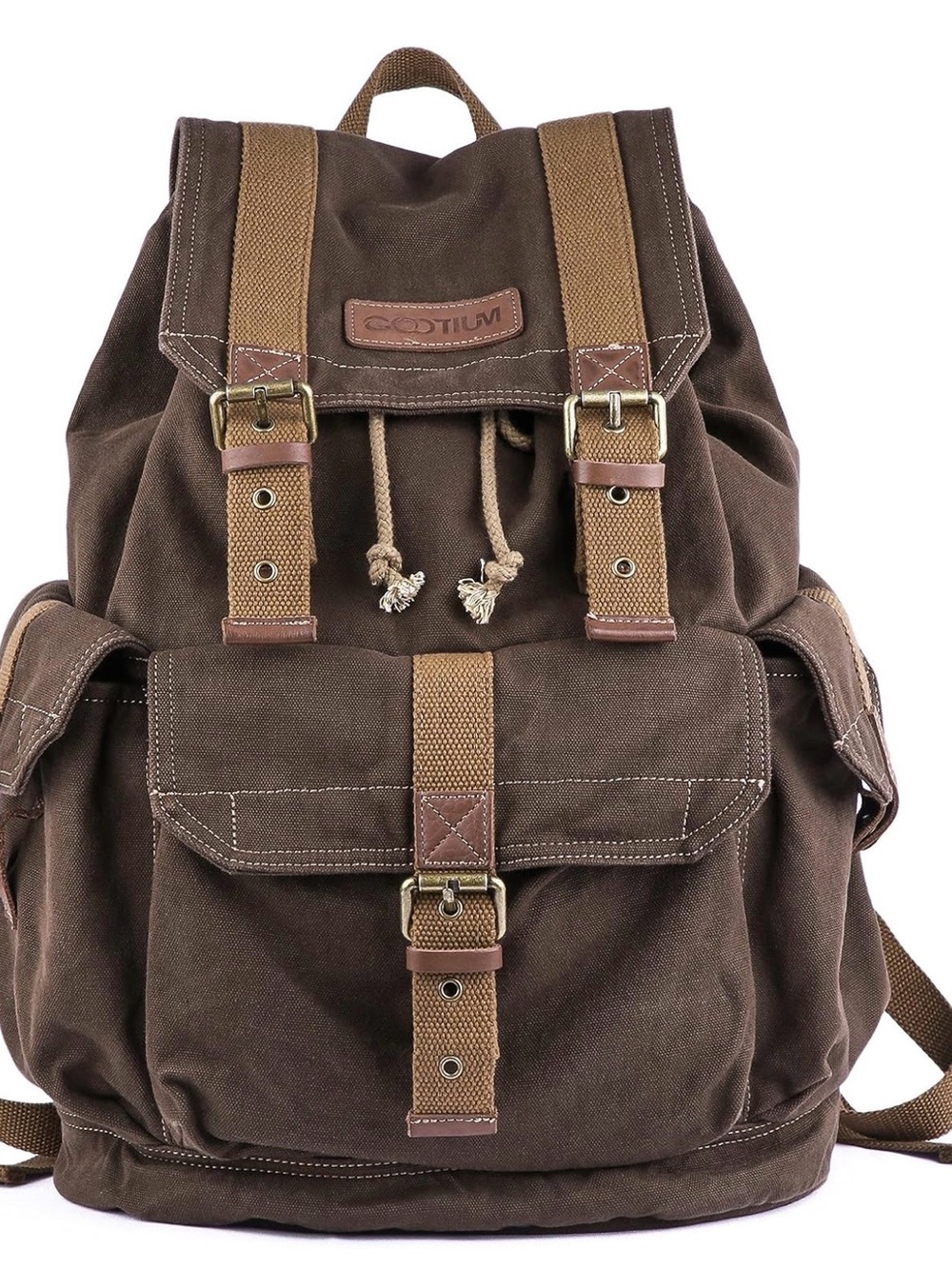 Vintage Canvas Brown Men’s Backpack - Unbranded